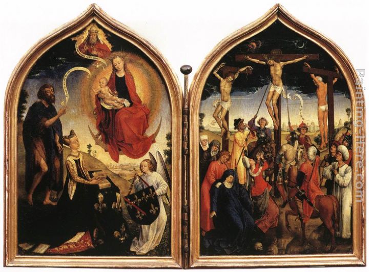 Diptych of Jeanne of France painting - Rogier van der Weyden Diptych of Jeanne of France art painting